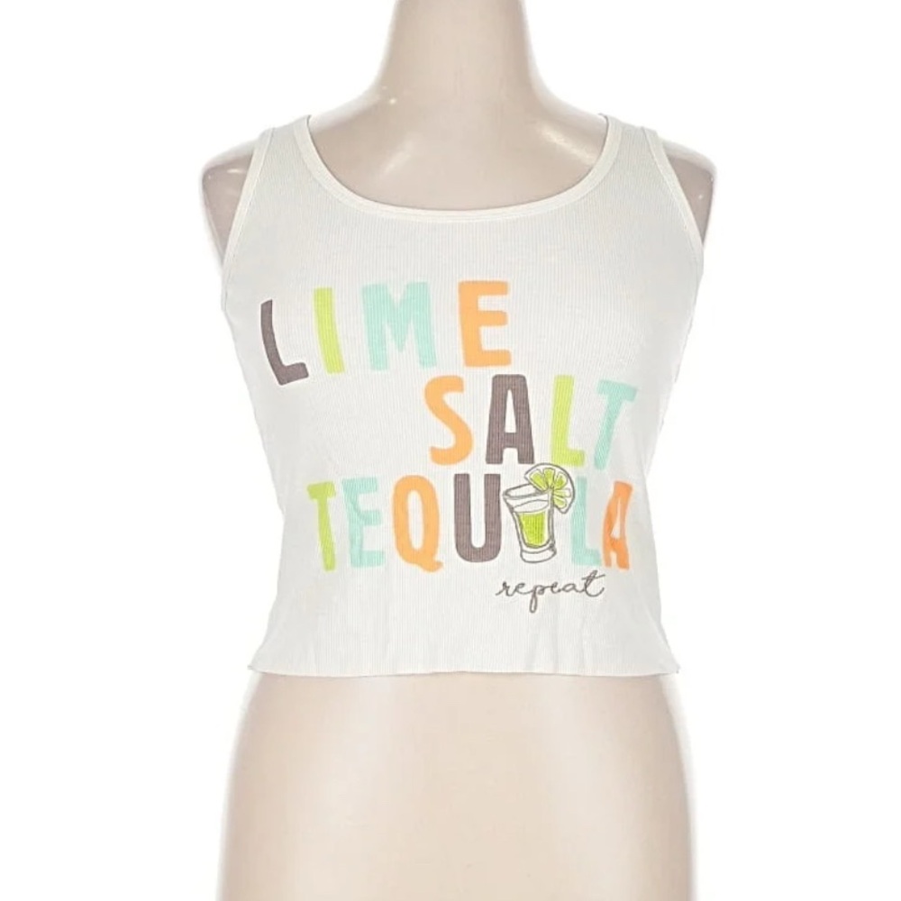 Lime Salt Tequila Graphic Crop Top
